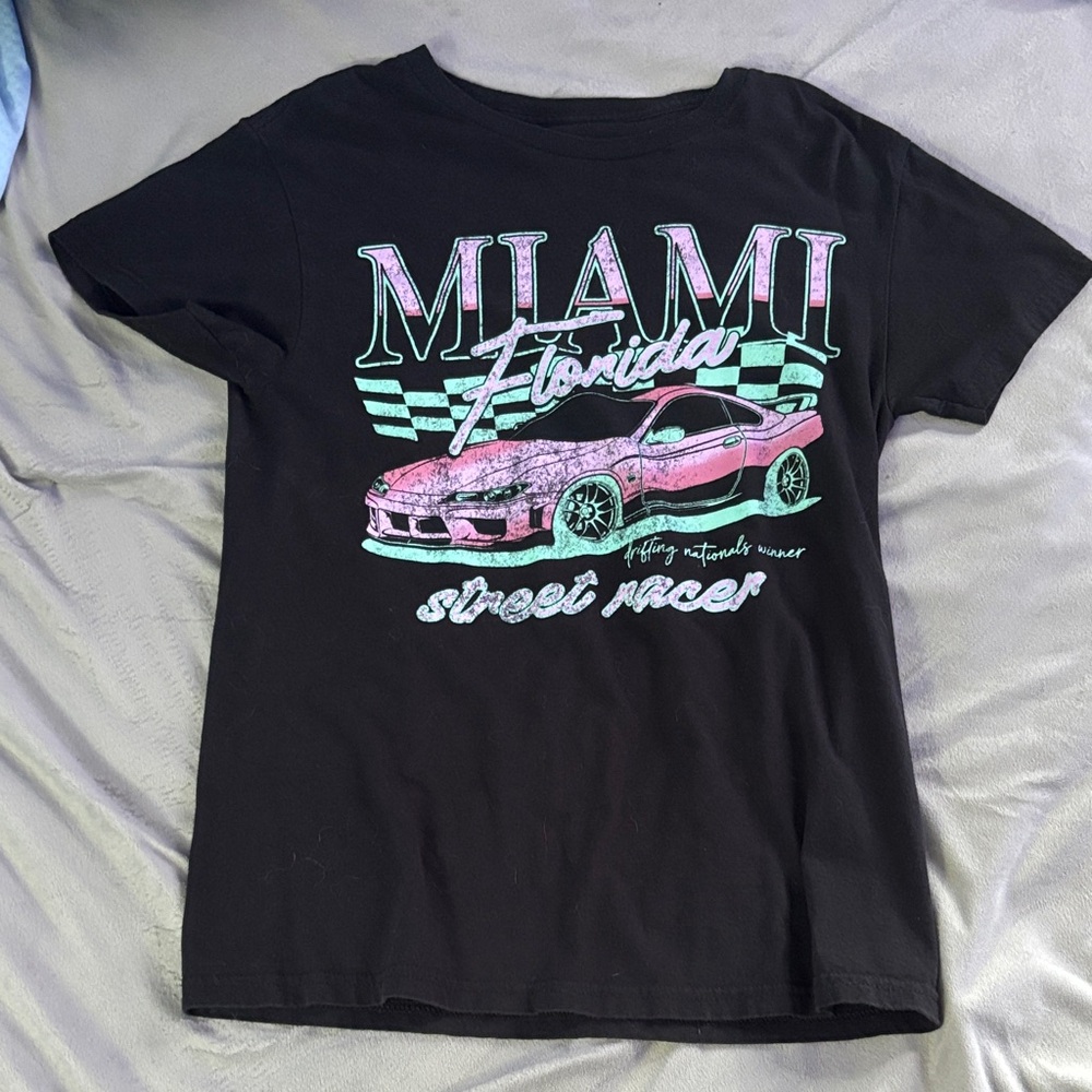 Black Miami Street Racer Kids T-Shirt